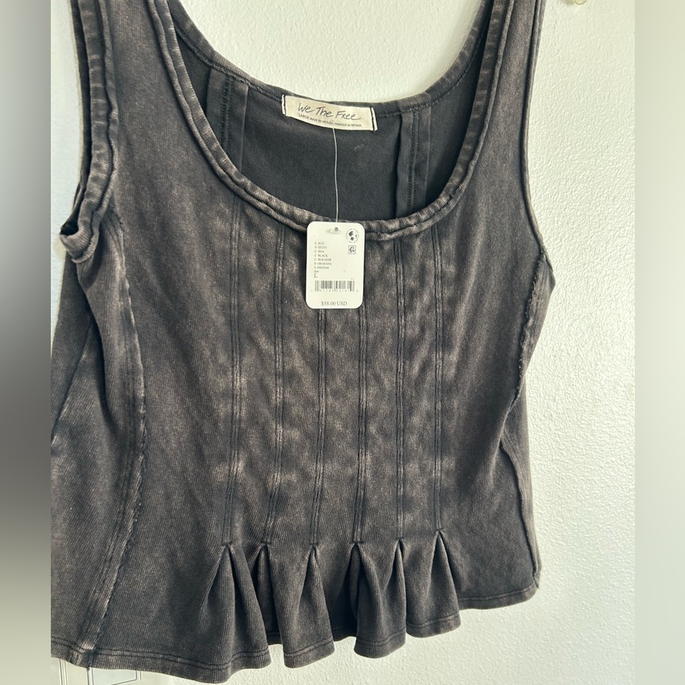 We The Free Black Peplum Tank Top - Picture 5 of 7